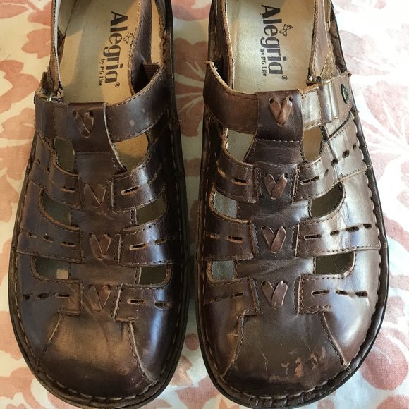 ALEGRA Brown Leather Strap Shoes size 38 - Picture 1 of 5